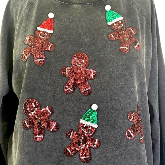 WHITE BIRCH Sequin Gingerbread Man Sweatshirt! NWOT! 2X - Picture 3 of 10
